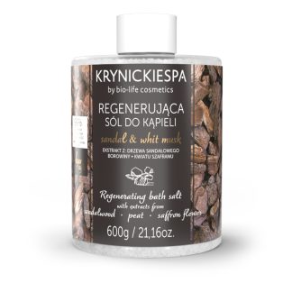Regenerująca sól do kąpieli o zapachu drzewa sandałowego KrynickieSPA 600g